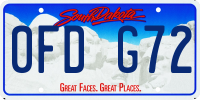 SD license plate 0FDG72