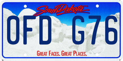 SD license plate 0FDG76