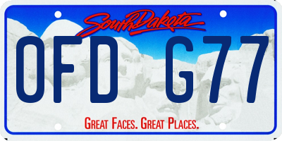 SD license plate 0FDG77
