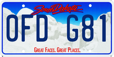 SD license plate 0FDG81