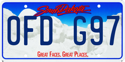 SD license plate 0FDG97