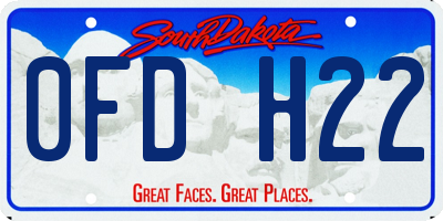 SD license plate 0FDH22