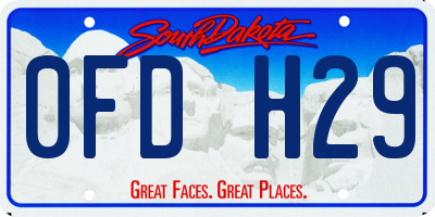 SD license plate 0FDH29