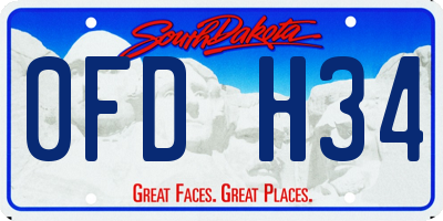SD license plate 0FDH34