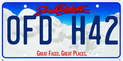 SD license plate 0FDH42