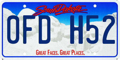 SD license plate 0FDH52