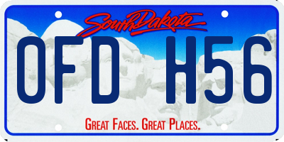 SD license plate 0FDH56