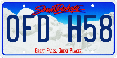 SD license plate 0FDH58