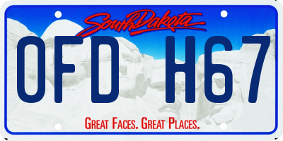SD license plate 0FDH67