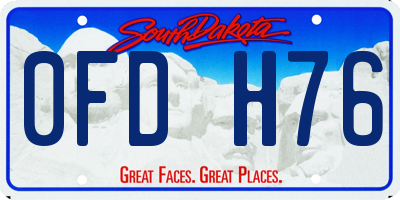 SD license plate 0FDH76