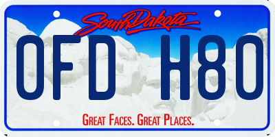 SD license plate 0FDH80