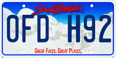 SD license plate 0FDH92