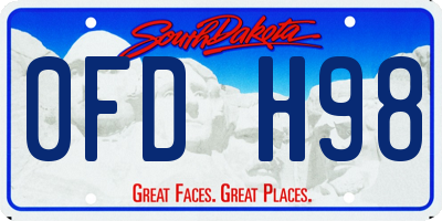 SD license plate 0FDH98