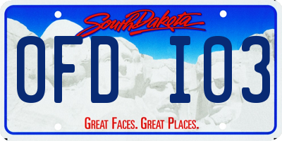 SD license plate 0FDI03