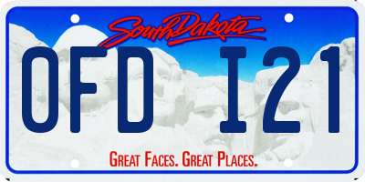 SD license plate 0FDI21