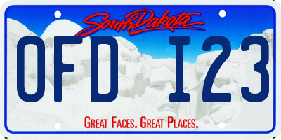 SD license plate 0FDI23