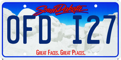 SD license plate 0FDI27