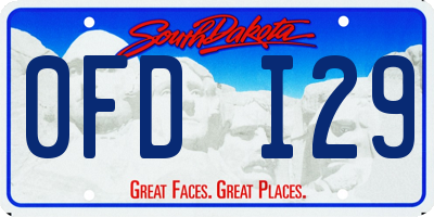 SD license plate 0FDI29