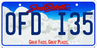 SD license plate 0FDI35