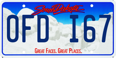 SD license plate 0FDI67