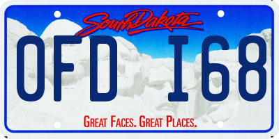 SD license plate 0FDI68