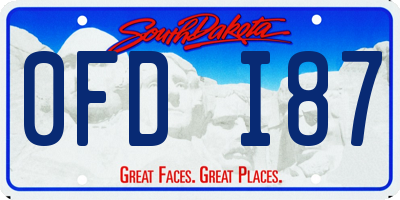 SD license plate 0FDI87