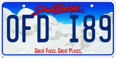SD license plate 0FDI89