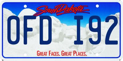 SD license plate 0FDI92