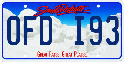SD license plate 0FDI93