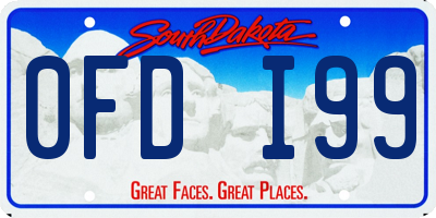 SD license plate 0FDI99