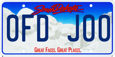 SD license plate 0FDJ00