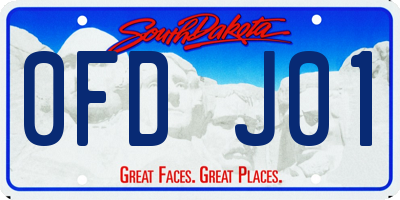 SD license plate 0FDJ01
