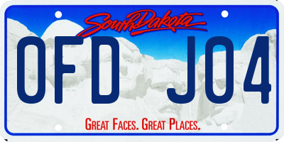 SD license plate 0FDJ04