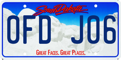 SD license plate 0FDJ06