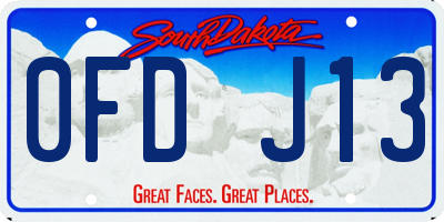 SD license plate 0FDJ13