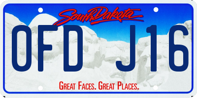 SD license plate 0FDJ16