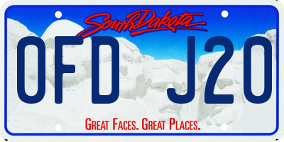 SD license plate 0FDJ20