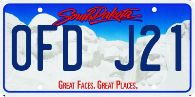 SD license plate 0FDJ21