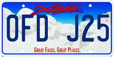 SD license plate 0FDJ25