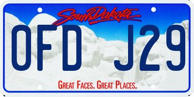 SD license plate 0FDJ29