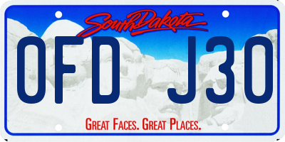 SD license plate 0FDJ30