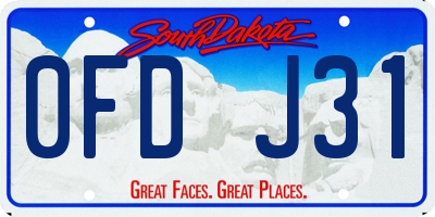 SD license plate 0FDJ31
