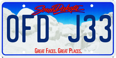SD license plate 0FDJ33