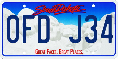 SD license plate 0FDJ34