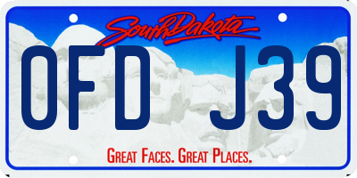 SD license plate 0FDJ39