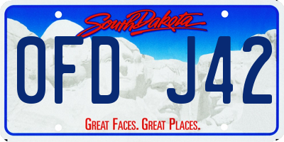 SD license plate 0FDJ42