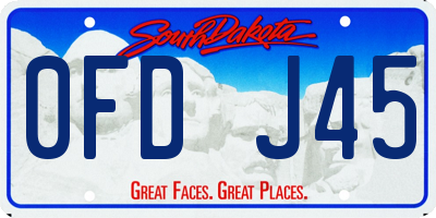 SD license plate 0FDJ45