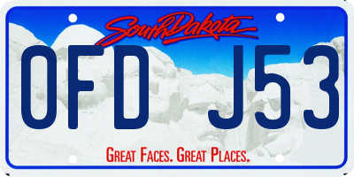 SD license plate 0FDJ53