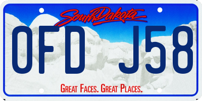 SD license plate 0FDJ58