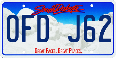 SD license plate 0FDJ62